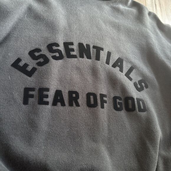NWOT Essentials Fear Of God Essentials Black Oversized Hoodie Size XS - Picture 8 of 9